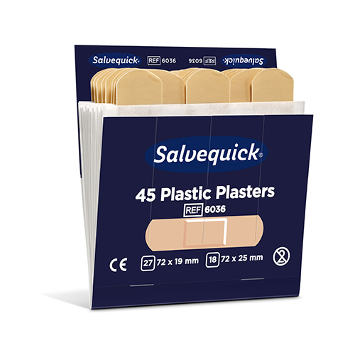 Set "Cederroth" Salvequick Plastic Pflaster (45 Stück) braun , Refill