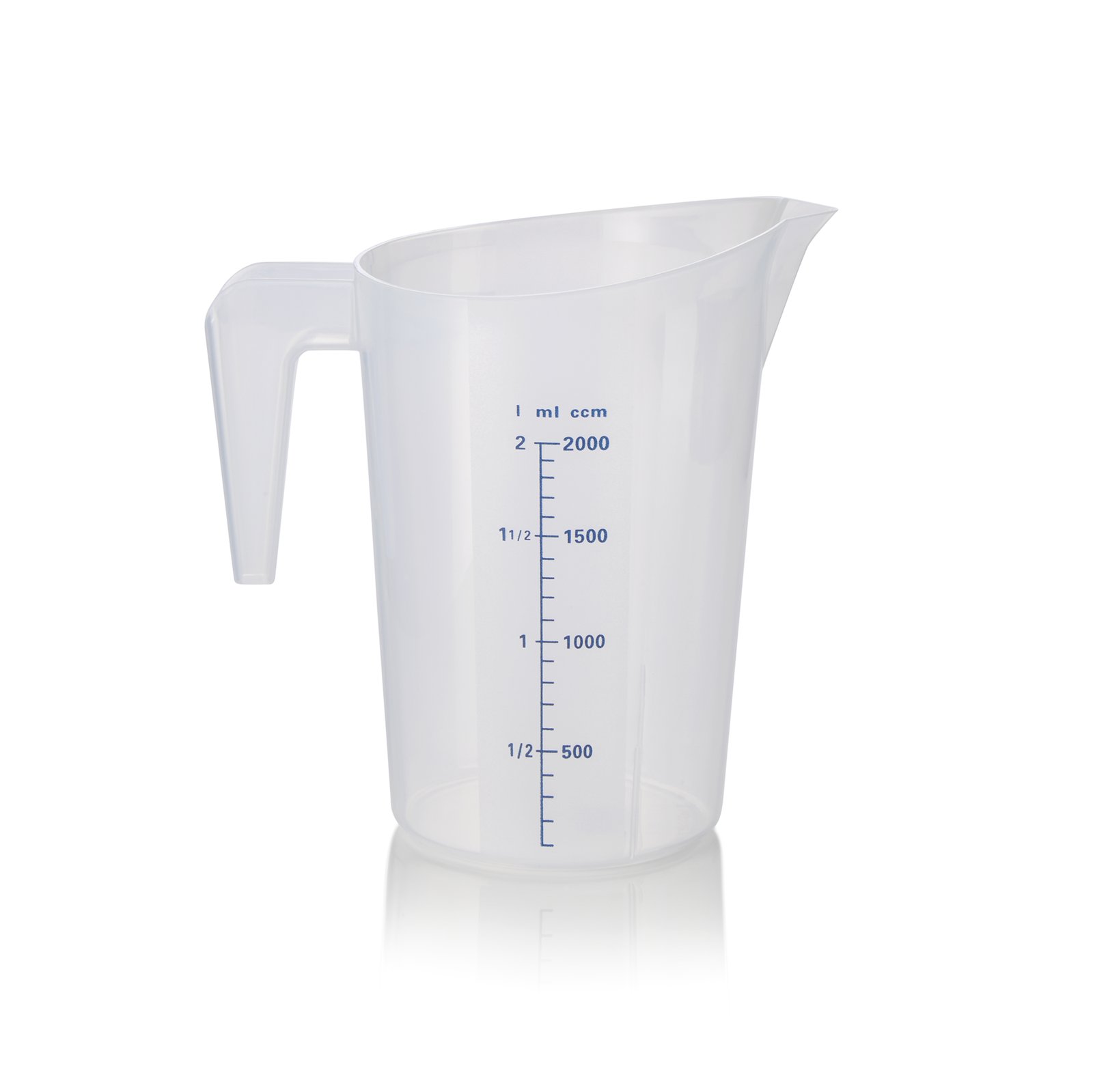 Messbecher, Ø 16 cm, 2 ltr., mit 100 ml Skalierung, Polypropylen Messbecher, Ø 16 cm, 2 ltr., mit 100 ml Skalierung, Polypropylen