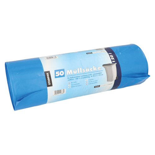 200 Müllsäcke, LDPE 120 l 110 cm x 70 cm blau 7200 Müllsäcke, LDPE 120 l 110 cm x 70 cm blau