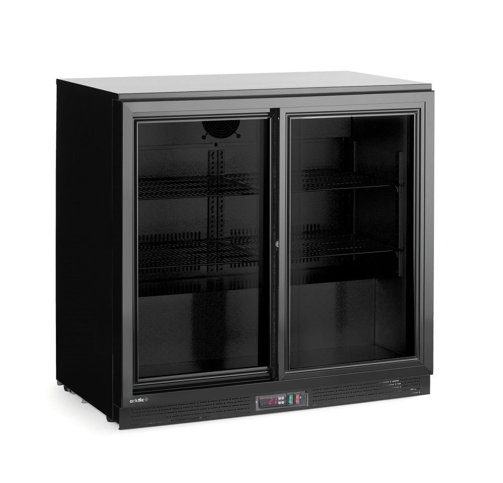 Kühlschrank hinten mit doppelten Schiebetüren, Arktic, 158L, Schwarz, 220-240V/160W, 900x520x(H)870mm
