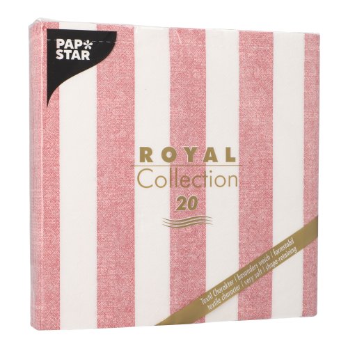 12000 Servietten "ROYAL Collection" 1/4-Falz 40 cm x 40 cm bordeaux "Lines"