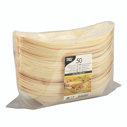 9000 Fingerfood - Schalen, Holz "pure" 21,5 cm x 10 cm "Schiffchen"