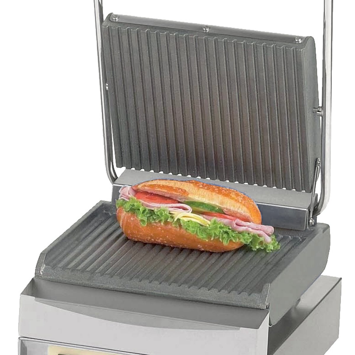 Panini Master oben + unten geriffelt, mit Digitaltimer Panini Master oben + unten geriffelt, mit Digitaltimer