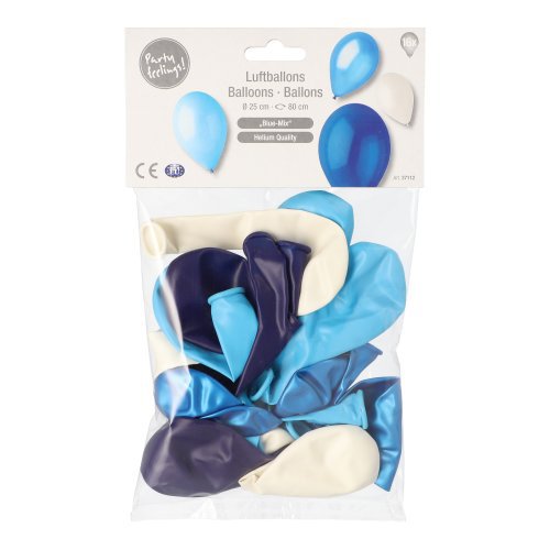 16 Luftballons Ø 25 cm farbig sortiert "Blue-Mix" 22400 Luftballons Ø 25 cm farbig sortiert "Blue-Mix"