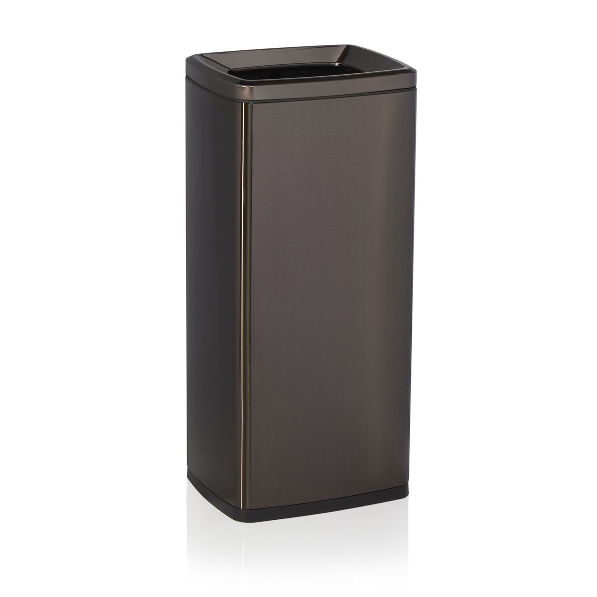 Abfalleimer, 32 x 26,5 x 70 cm, schwarz, Chromnickelstahl, Kunststoff Abfalleimer, 32 x 26,5 x 70 cm, schwarz, Chromnickelstahl, Kunststoff