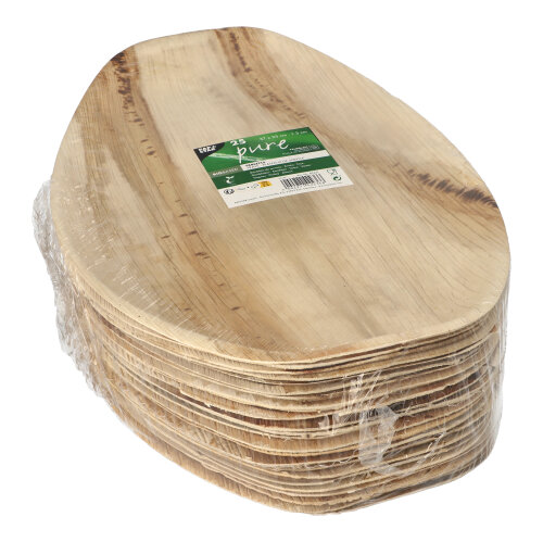 100 Tabletts, Palmblatt "pure" oval 37 cm x 25 cm x 3 cm 1200 Tabletts, Palmblatt "pure" oval 37 cm x 25 cm x 3 cm