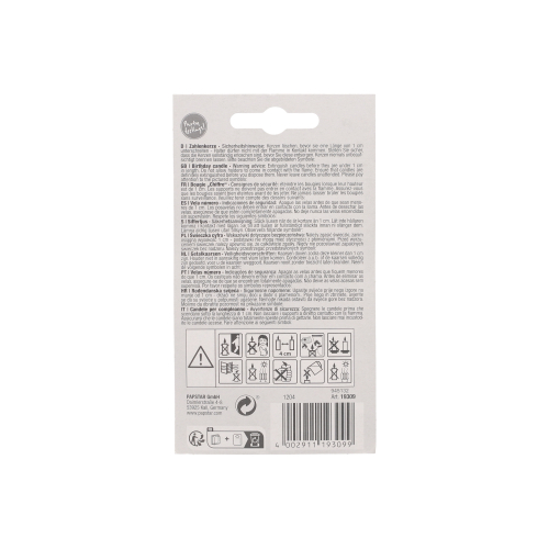 4320 Zahlenkerze 7,3 cm weiss "9" mit rotem Rand