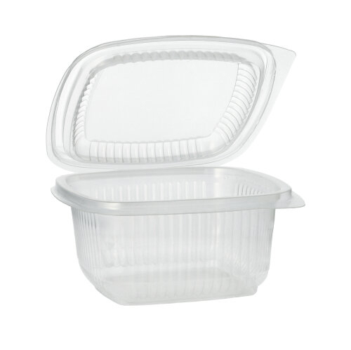 5400 Verpackungsbecher mit Klappdeckeln, PP rechteckig 500 ml 6,3 cm x 12,5 cm x 13,1 cm transparent