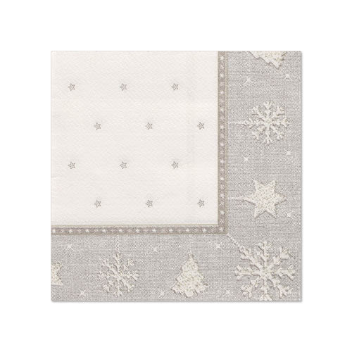29400 Servietten "ROYAL Collection" 1/4-Falz 25 cm x 25 cm silber "X-Mas"