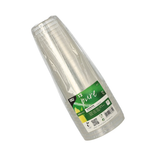 9072 Kaltgetränkebecher, PLA "pure" 0,5 l Ø 9,5 cm · 16,2 cm glasklar mit Schaumrand