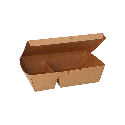 2400 Lunchboxen, Pappe 2-geteilt 450 ml 5 cm x 11 cm x 16,8 cm braun