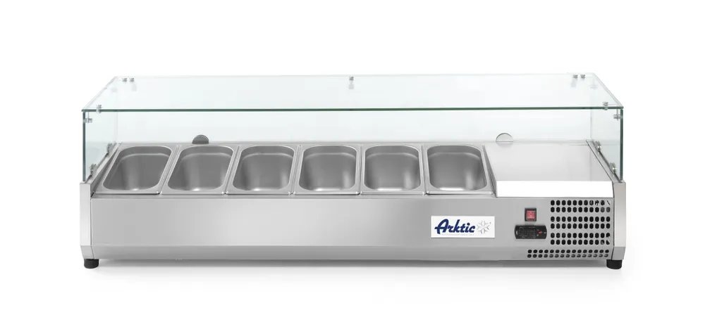 Aufsatz-Kühlvitrine Gastronorm 1/3, Arktic, 6x GN 1/3, 230V/180W, 1405x420x(H)456mm