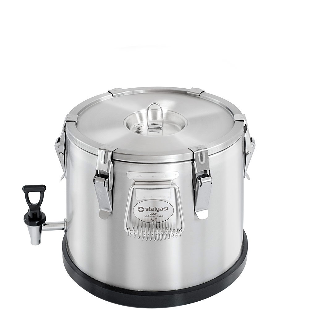 Thermobehälter aus rostfreiem Edelstahl, 20 Liter, mit Ablasshahn Thermobehälter aus rostfreiem Edelstahl, 20 Liter, mit Ablasshahn