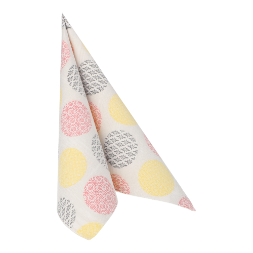 12500 Servietten "ROYAL Collection" 1/4-Falz 40 cm x 40 cm gelb/rot "Rococo"