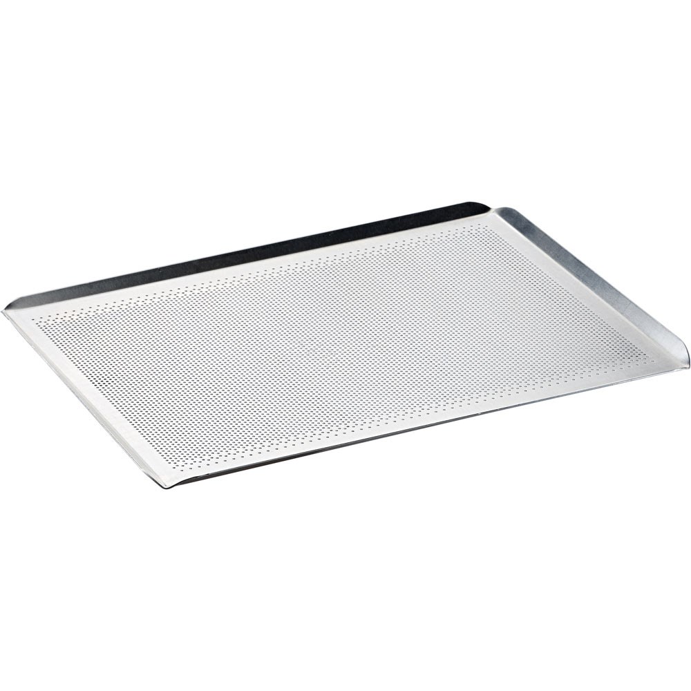 4-Rand-Backblech aus Aluminium, gelocht, 340x240 mm 4-Rand-Backblech aus Aluminium, gelocht, 340x240 mm