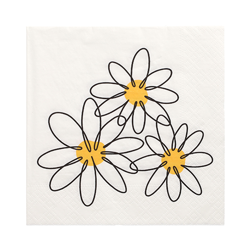 30 Servietten, 3-lagig 1/4-Falz 33 cm x 33 cm "Daisy" 25920 Servietten, 3-lagig 1/4-Falz 33 cm x 33 cm "Daisy"