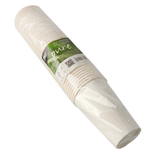 50 Trinkbecher, Pappe 0,3 l Ø 8 cm · 11,7 cm weiss 18000 Trinkbecher, Pappe 0,3 l Ø 8 cm · 11,7 cm weiss