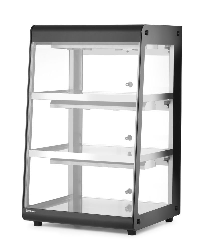 Beheiztes Thekendisplay, Schwarz, 220-240V/500W, 472x447x(H)775mm
