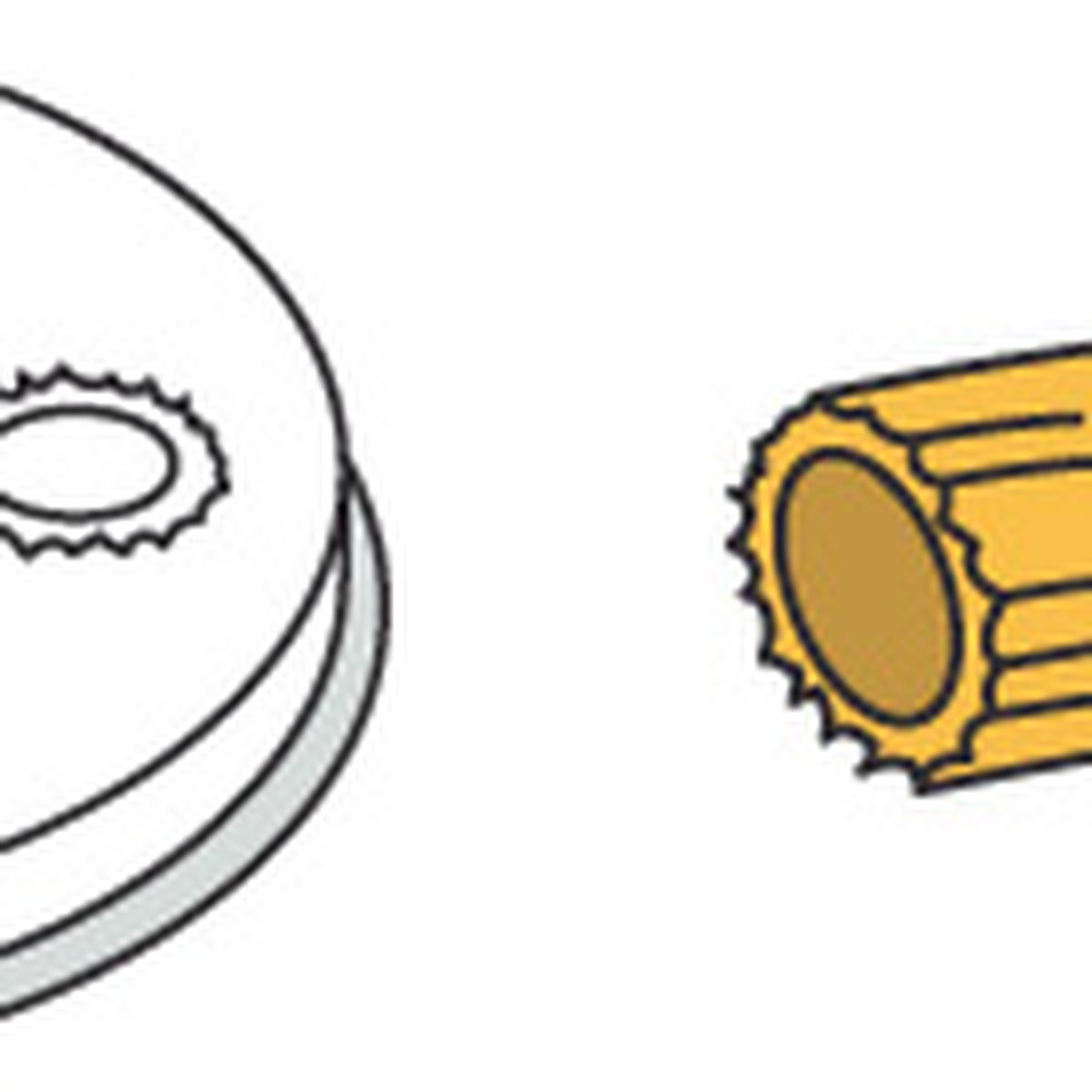 Pasta-Scheibe Ø 50 mm Maccheroni für MPF 1,5 Pasta-Scheibe Ø 57 mm Maccheroni für MPF 2,5 und MPF 4