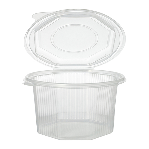 4800 Verpackungsbecher mit Klappdeckeln, PP 8-eckig 1 l 8,3 cm x 13 cm x 13 cm transparent