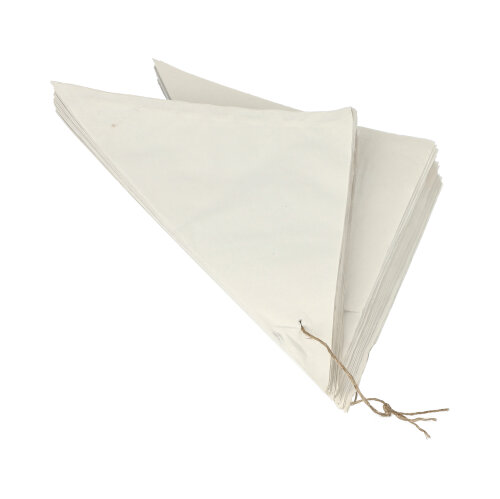 140000 Spitztüten, Cellulose, gefädelt 19 cm x 18,5 cm x 26,5 cm weiss Füllinhalt 125 g