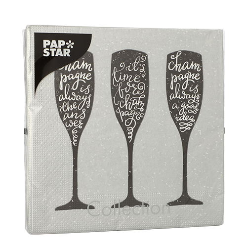 20 Servietten, 3-lagig 1/4-Falz 33 cm x 33 cm "Champagne" 300 Servietten, 3-lagig 1/4-Falz 33 cm x 33 cm "Champagne"