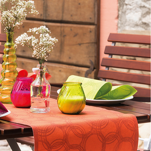 112 Tischläufer, stoffähnlich, PV-Tissue Mix "ROYAL Collection" 24 m x 40 cm nektarine "Bubbles"