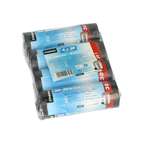 80 Müllbeutel, LDPE 30 l 60 cm x 50 cm grau 41600 Müllbeutel, LDPE 30 l 60 cm x 50 cm grau