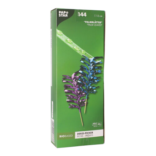 86400 Deko-Picker 12 cm farbig sortiert "Palmblätter"