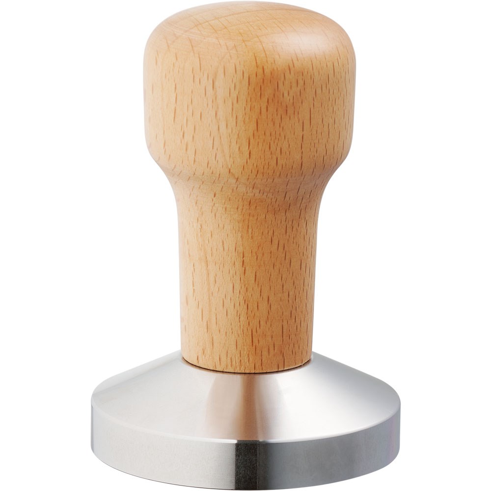 Tamper aus Edelstahl, mit Holzgriff, Ø 58 mm, H. 85 mm Tamper aus Edelstahl, mit Holzgriff, Ø 58 mm, H. 85 mm