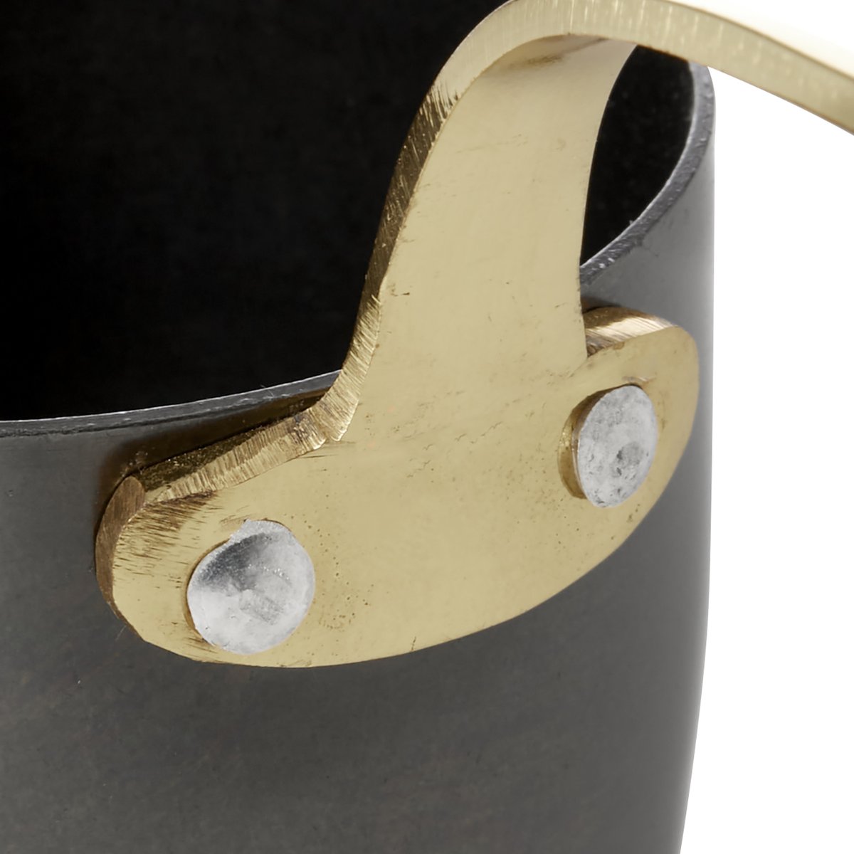 Serviertopf STEEL & STYLE, mit Messinggriff, 140 ml, Ø 7 cm, schwarz, Messing, PVD, Chromnickelstahl