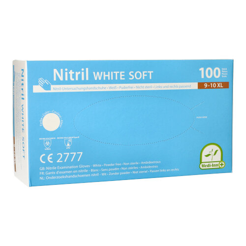 100 "Medi-Inn®" Handschuhe Nitril puderfrei "White Soft" weiss Größe XL 60000 "Medi-Inn®" Handschuhe Nitril puderfrei "White Soft" weiss Größe XL