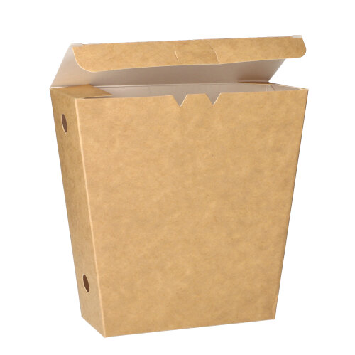 8550 Pommes-Frites-Schütte, Pappe "pure" 4,3 cm x 14,5 cm x 11 cm braun mit Klappdeckel