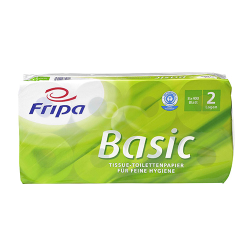 Rollen Toilettenpapier, 2-lagiges Tissue Ø 12 cm · 9,8 cm x 11,8 cm weiss "Basic" 400 Blatt Rollen Toilettenpapier, 2-lagiges Tissue Ø 12 cm · 9,8 cm x 11,8 cm weiss "Basic" 400 Blatt