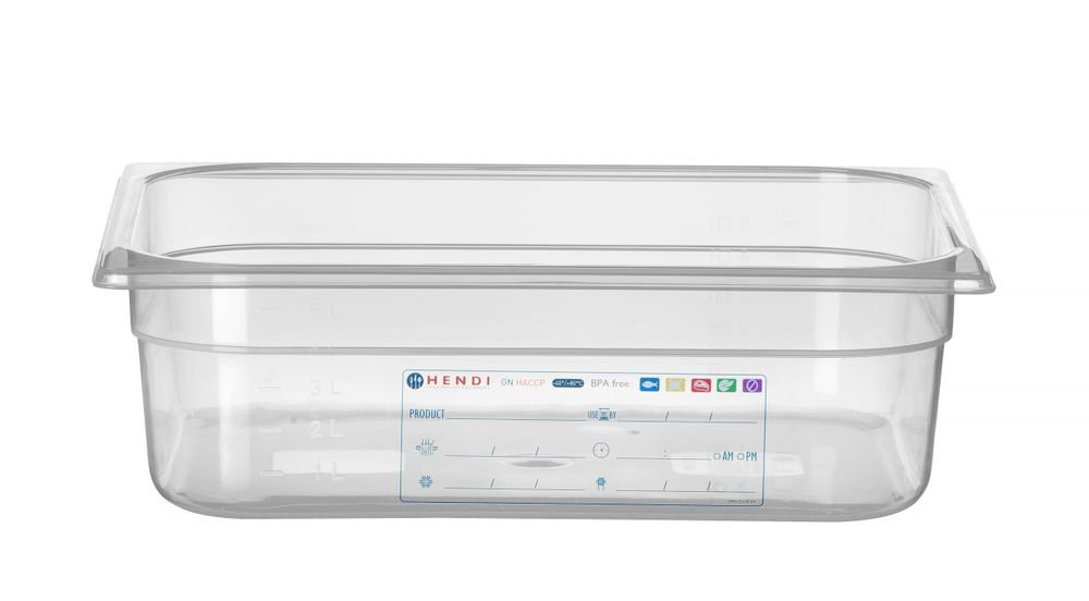Gastronorm-Behälter 1/2, HENDI, GN 1/2, 6,5L, Transparent, 325x265x(H)100mm