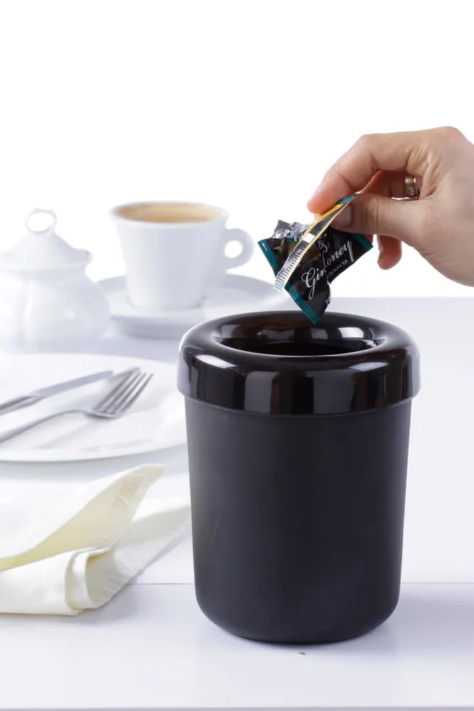 Tischabfalleimer oder Besteckhalter, Schwarz, ⌀130x(H)160mm Tischabfalleimer oder Besteckhalter, Schwarz, ⌀130x(H)160mm