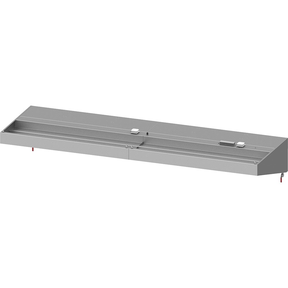 Wandhaube "Basic Line", Schrägform 3000 mm x 1100 mm mit Flammschutzfilter Typ B Wandhaube "Basic Line", Schrägform 3900 mm x 1200 mm mit Flammschutzfilter Typ B