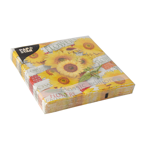 22800 Servietten, 3-lagig 1/4-Falz 33 cm x 33 cm "Sunflower Field"