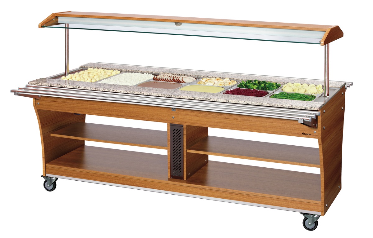 Buffetwagen, warm, 6x 1/1 GN Tablettrutsche, 1 Stück, 6x 1/1 GN