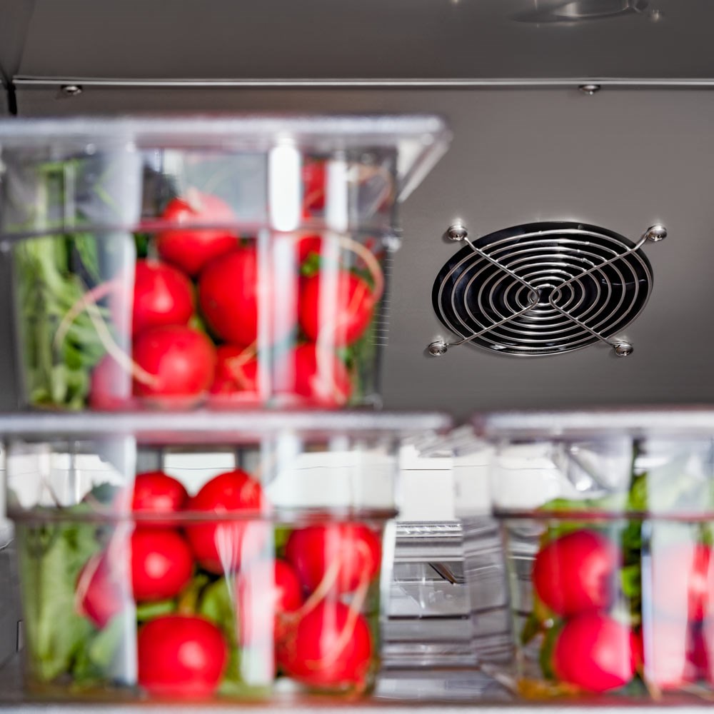 Edelstahl-Kühlschrank, GN 2/1, 680x810x2010 mm (BxTxH)