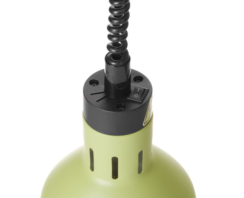Höhenverstellbare Wärmelampe, zylinderförmig, Grün, 230V/250W, ⌀175x(H)250mm Höhenverstellbare Wärmelampe, zylinderförmig, Grün, 230V/250W, ⌀175x(H)250mm