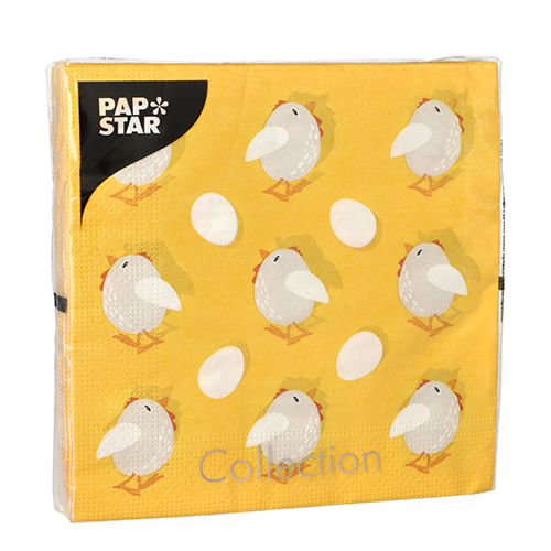 20 Servietten, 3-lagig 1/4-Falz 33 cm x 33 cm ! "Kycklingar" 21600 Servietten, 3-lagig 1/4-Falz 33 cm x 33 cm ! "Kycklingar"