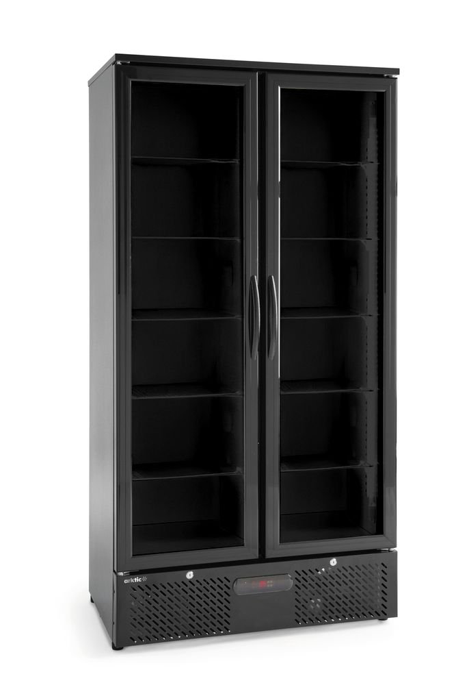 Kühlschrank mit doppelter Tür auf der Rückseite, Arktic, 384L, Schwarz, 220-240V/365W, 900x530x(H)1820mm