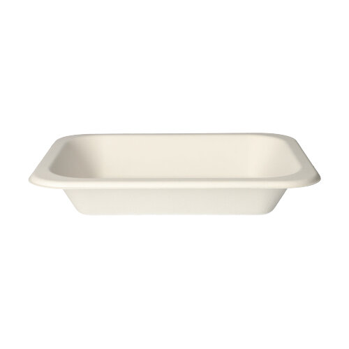 10800 Siegelschalen, Zuckerrohr 900 ml 4,2 cm x 18,5 cm x 23,5 cm weiss