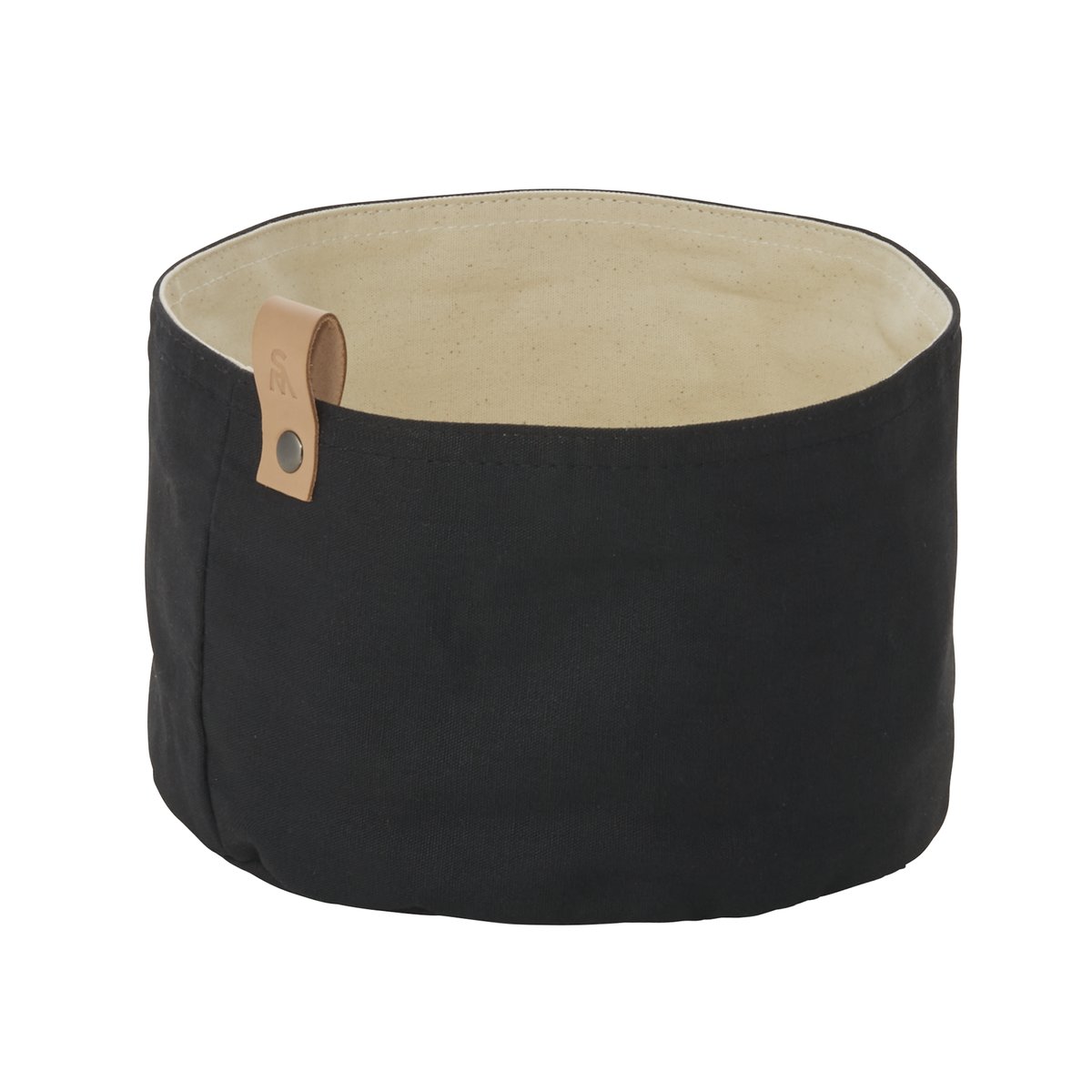 Brottasche FLIP COTTON, Ø 20 cm, Höhe 12 cm, schwarz/cream, Canvas