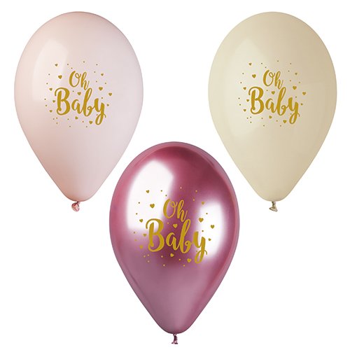 6 Luftballons Ø 29 cm rosé "Oh Baby" 20160 Luftballons Ø 29 cm rosé "Oh Baby"