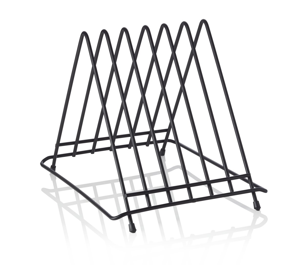 Schneidbretthalter für 6 Bretter bis max. 2,8 cm, 34,5 x 26,5 x 27,5, Chromnickelstahl, pulverbeschichtet schwarz