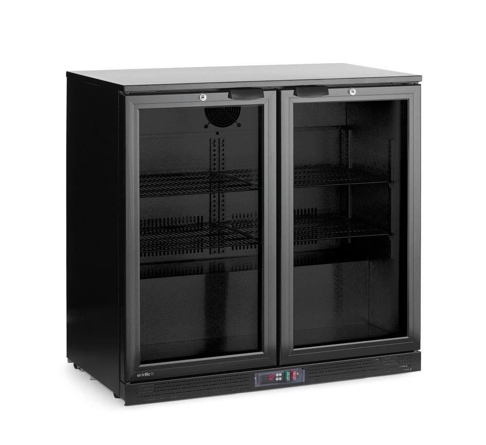 Bar-Kühlschrank mit doppelter Tür, Arktic, 158L, Schwarz, 220-240V/160W, 900x530x(H)870mm