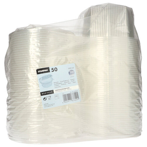 4800 Verpackungsbecher mit Klappdeckeln, PP 8-eckig 1 l 8,3 cm x 13 cm x 13 cm transparent