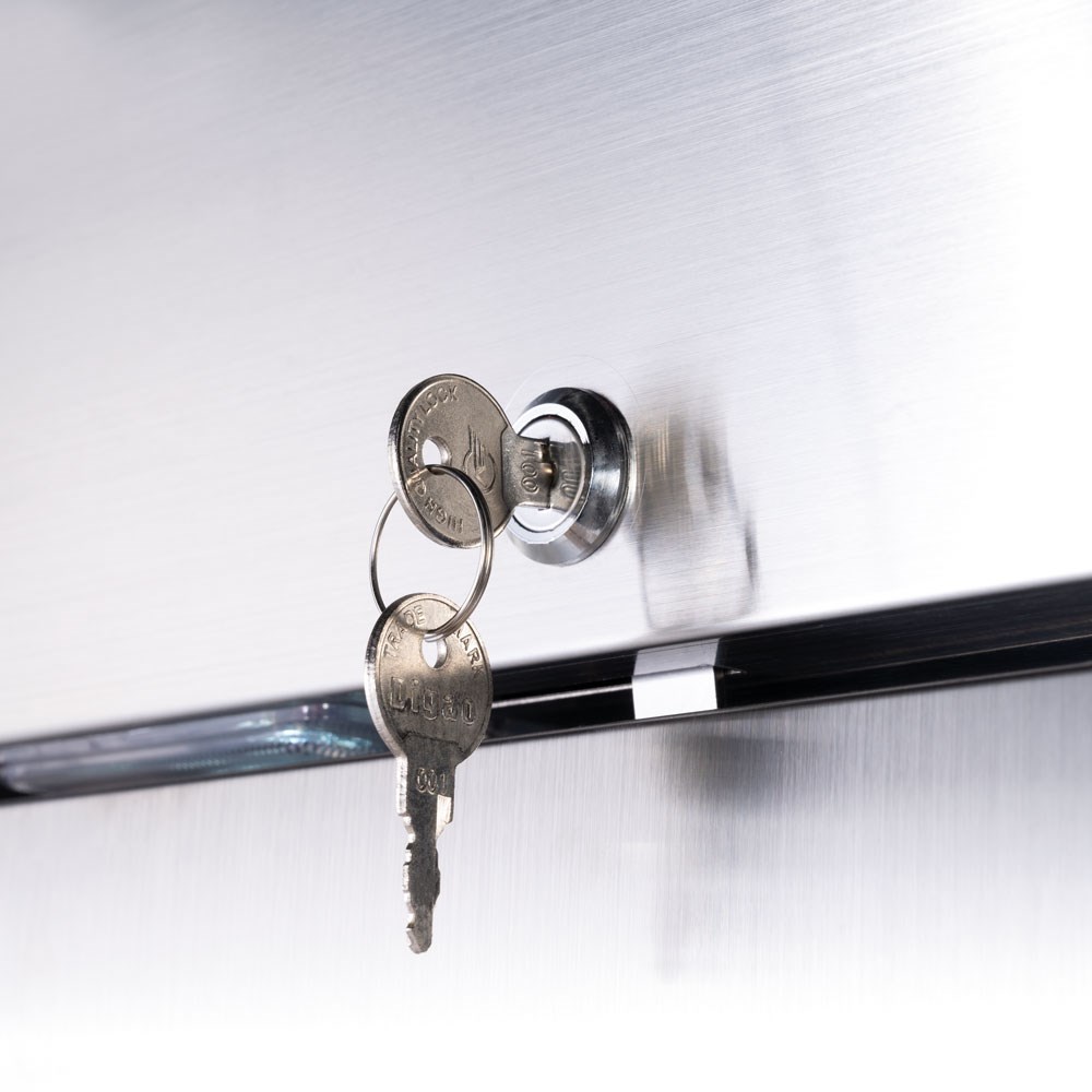 Doppeltür-Kühlschrank, Edelstahl, GN 2/1, 1480x830x2010 mm (BxTxH)